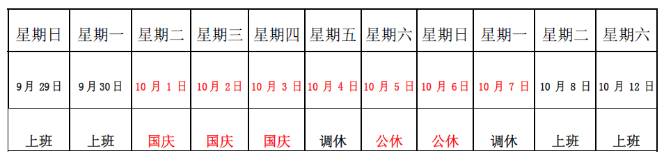 洺诚国际物流关于2019 年国庆节放假的通知